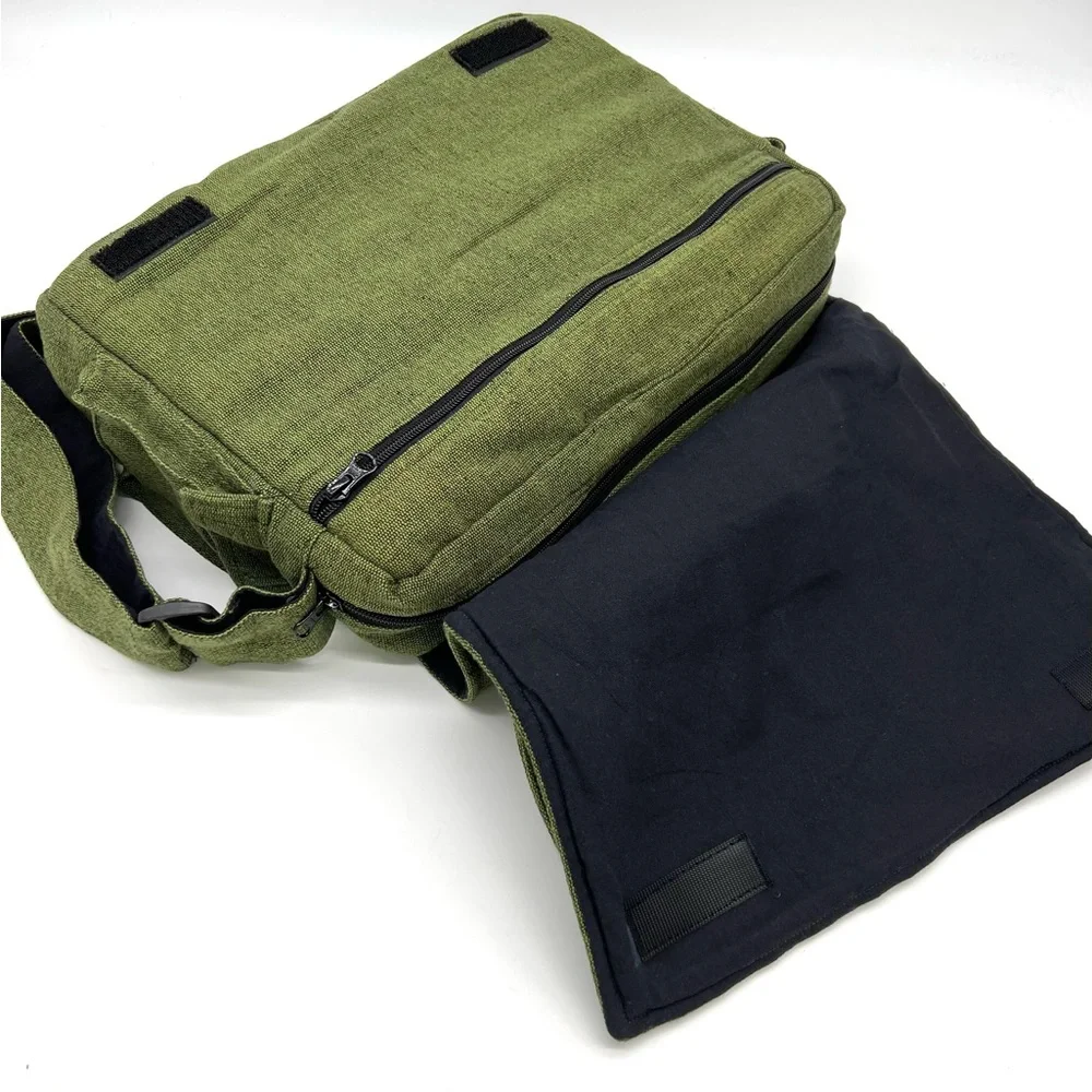 Multi pocket Cotton Embroidered Laptop Messenger Bag